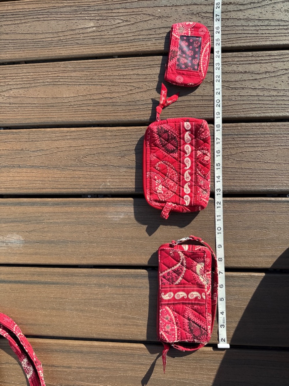 Red Quilted Paisley Cosmetic Bag Set “red mesa paisley” - Picture 5 of 10